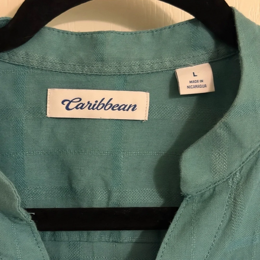 Roundtree & Yorke Caribbean Teal Shirt Size-L - Picture 7 of 7